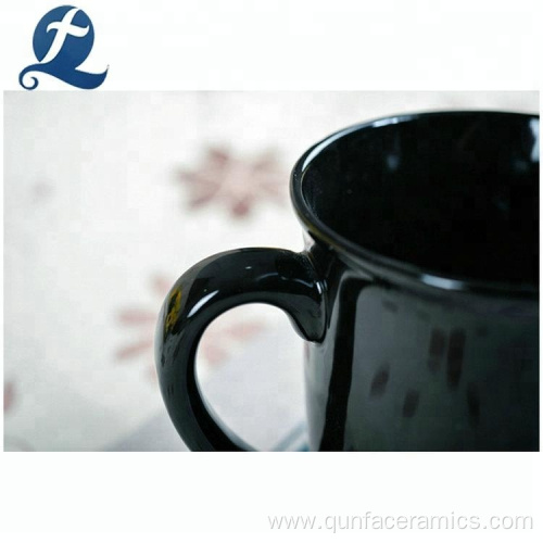 Fashion printed coffee creative custom black ceramic cup